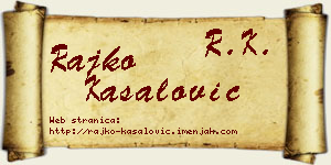Rajko Kasalović vizit kartica